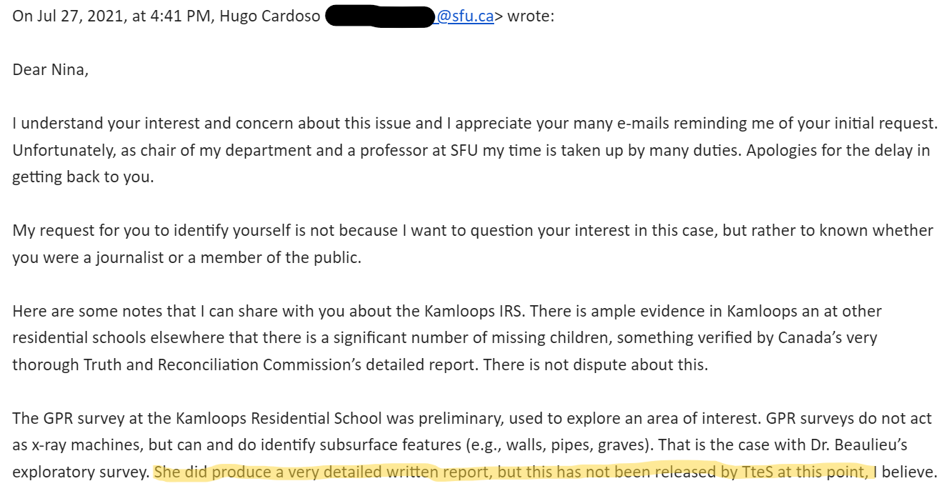 Hugo Cardoso email to Nina Green – The Woke Academy