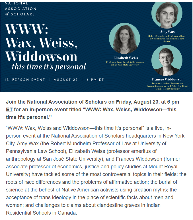 Frances Widdowson’s Presentation for the National Association of Scholars