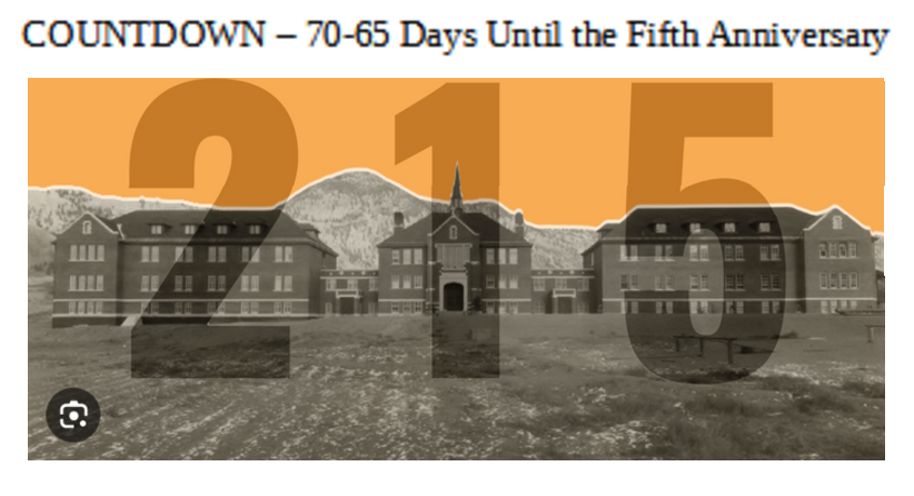 COUNTDOWN: 70-65 days until the fifth anniversary of the #Kamloops215Deception